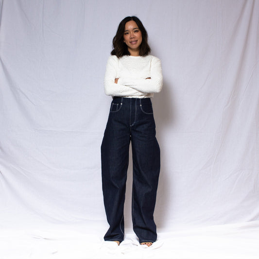 Grow Old With me Jeans in Organic Navy Denim