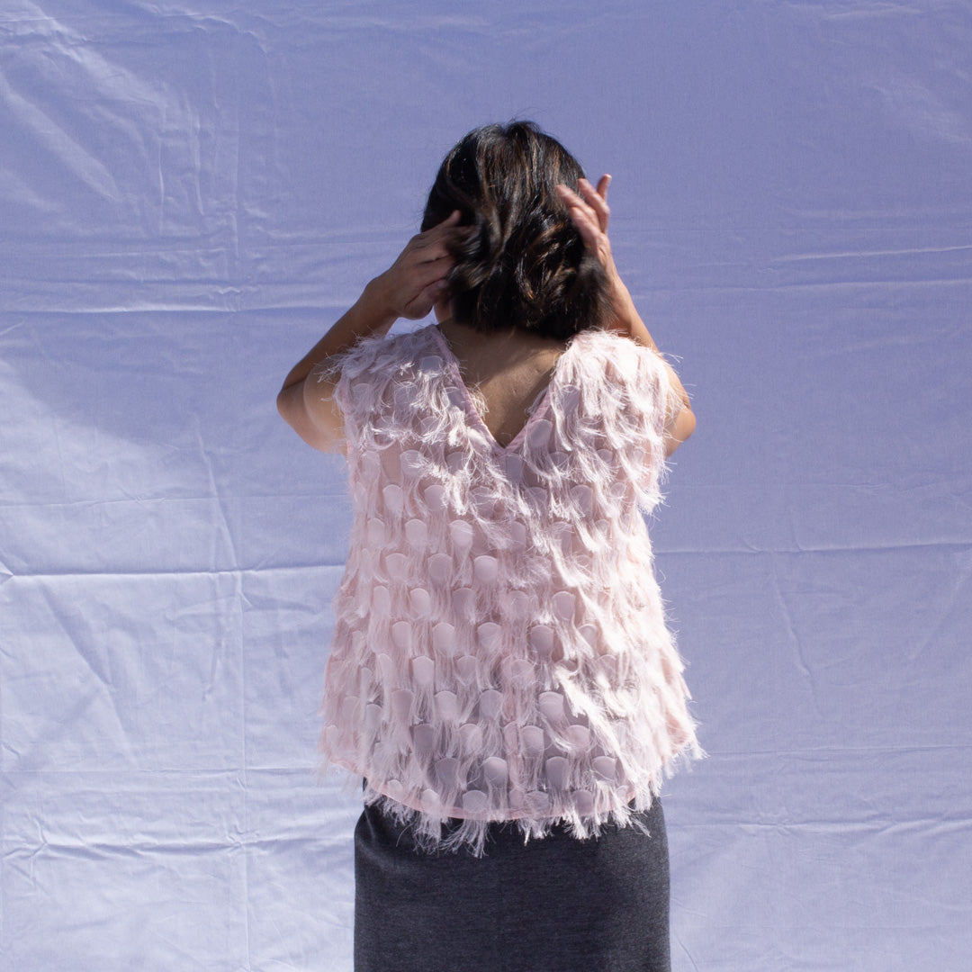 Feather Top in Pink