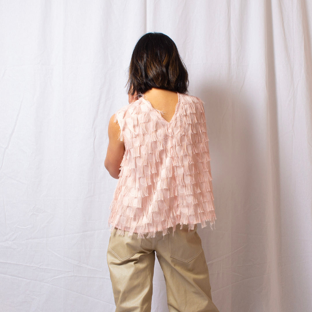 Feather Top in Pink