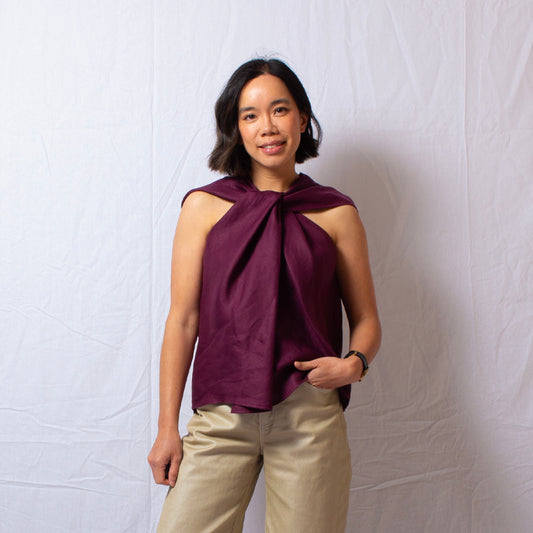 Twist Twist Top in Burgundy