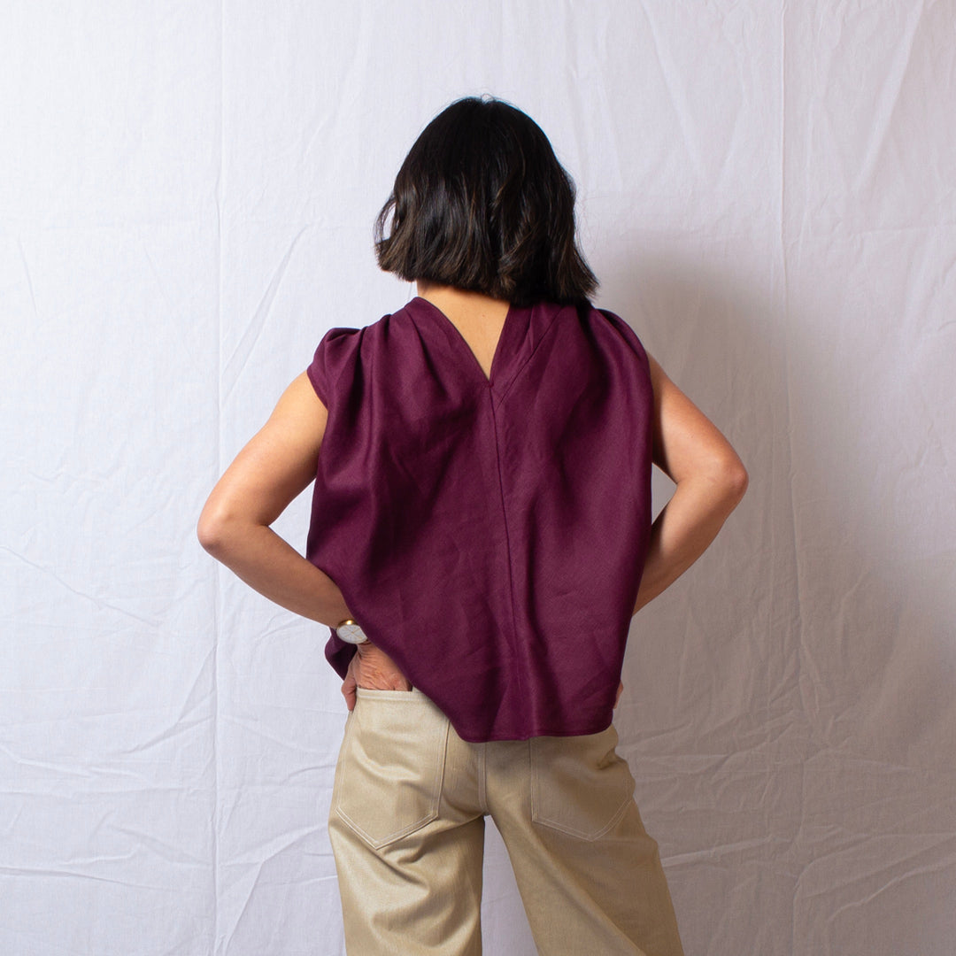 Twist Twist Top in Burgundy