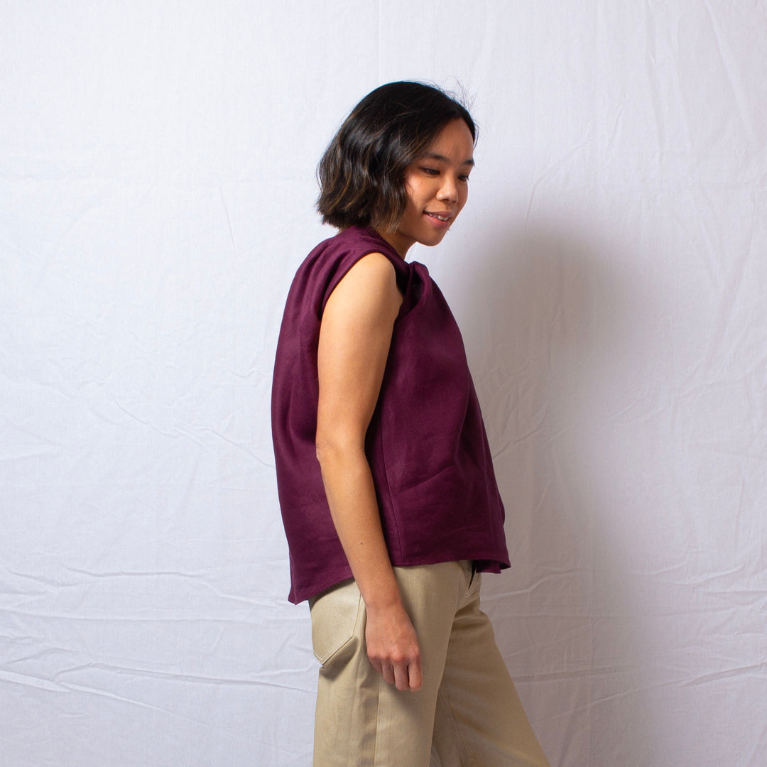 Twist Twist Top in Burgundy
