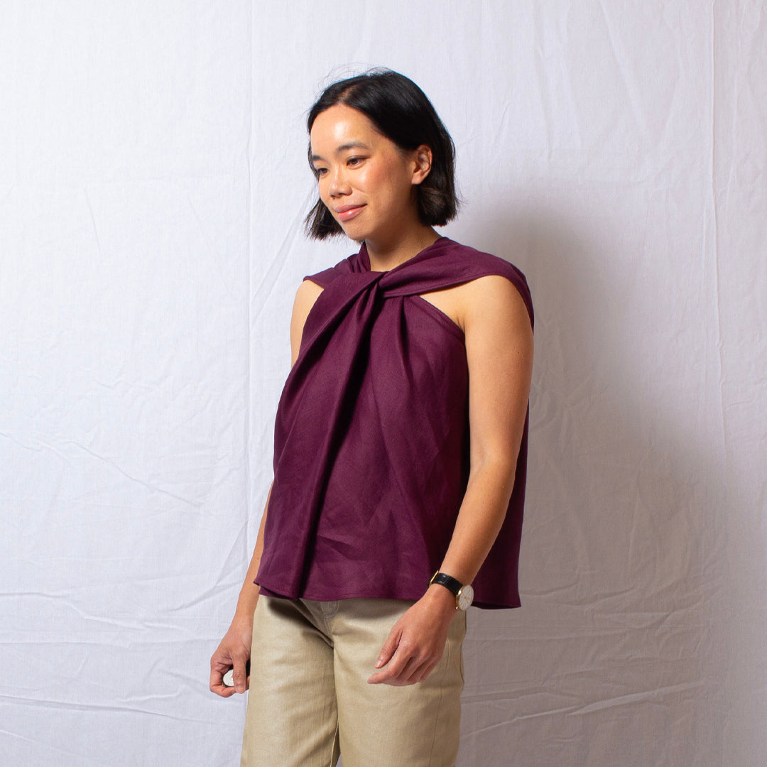 Twist Twist Top in Burgundy
