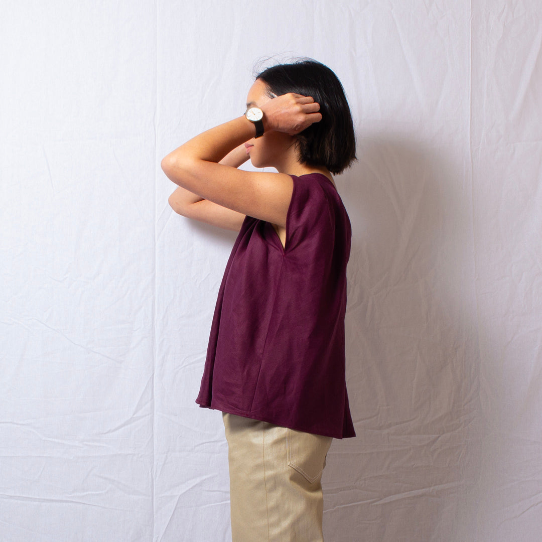 Twist Twist Top in Burgundy