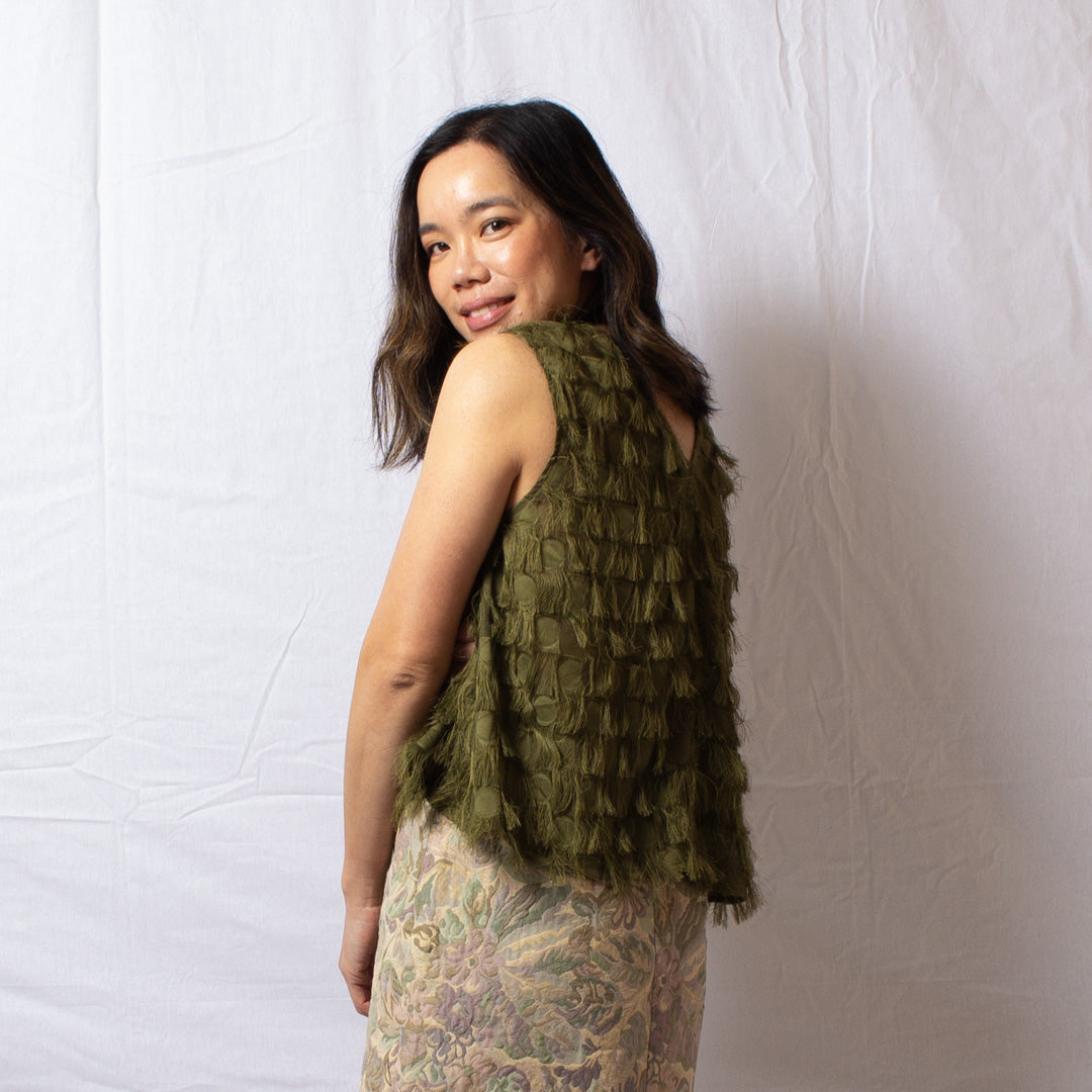 Feather Top in Olive