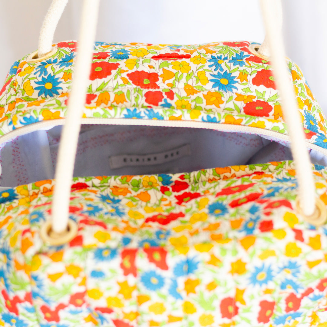 Cube Bag in Liberty Poppy and Daisy